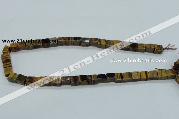 CTE121 15.5 inches 10*10mm cube yellow tiger eye beads wholesale