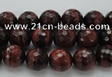 CTE1460 15.5 inches 4mm faceted round red tiger eye beads