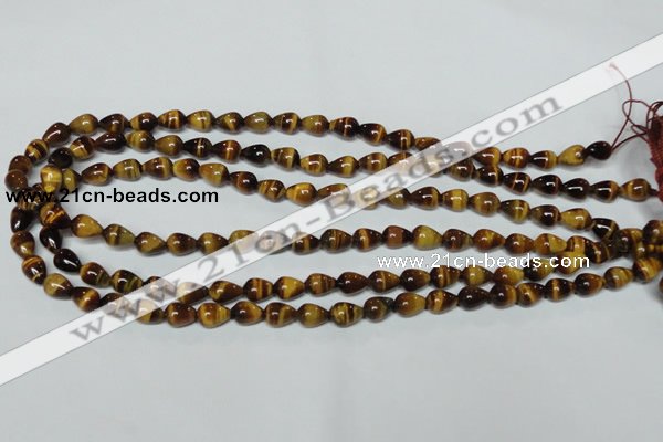 CTE151 15.5 inches 6*9mm teardrop yellow tiger eye gemstone beads