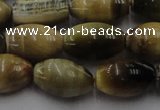 CTE1554 15.5 inches 10*14mm rice golden & blue tiger eye beads wholesale