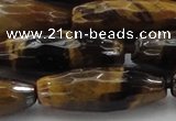 CTE1587 15.5 inches 10*30mm faceted rice yellow tiger eye beads