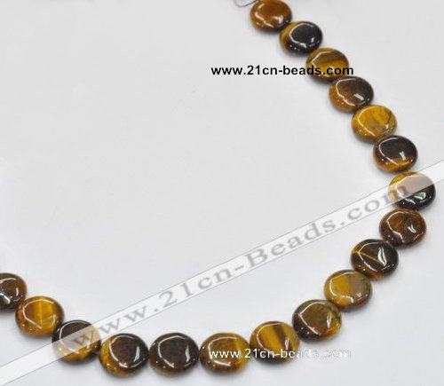 CTE16 15.5 inches 15mm coin yellow tiger eye beads Wholesale