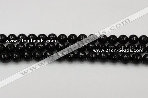 CTE1605 15.5 inches 14mm round AB grade black tiger eye beads