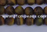 CTE1812 15.5 inches 8mm round matte yellow iron tiger beads