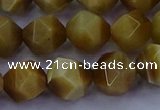 CTE1904 15.5 inches 12mm faceted nuggets golden tiger eye beads