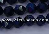 CTE1912 15.5 inches 8mm faceted nuggets blue tiger eye beads