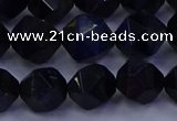 CTE1918 15.5 inches 10mm faceted nuggets blue tiger eye beads