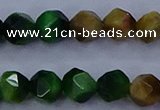 CTE1928 15.5 inches 10mm faceted nuggets colorful tiger eye beads