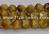 CTE1932 15.5 inches 8mm faceted nuggets golden tiger eye beads
