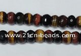 CTE201 15.5 inches 5*8mm faceted rondelle red & yellow tiger eye beads