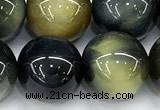 CTE2366 15 inches 12mm round golden & blue tiger eye beads