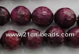 CTE476 15.5 inches 16mm faceted round red tiger eye beads wholesale