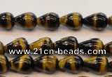 CTE605 15.5 inches 6*10mm teardrop yellow tiger eye beads wholesale