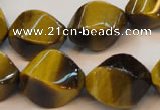 CTE620 15.5 inches 13*18mm twisted rice yellow tiger eye beads wholesale
