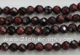 CTE701 15.5 inches 6mm faceted round red tiger eye beads