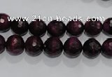 CTE971 15.5 inches 6mm faceted round dyed red tiger eye beads