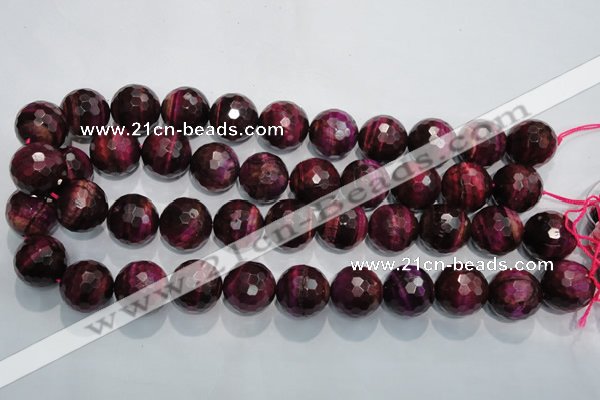CTE977 15.5 inches 18mm faceted round dyed red tiger eye beads