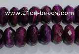 CTE982 15.5 inches 8*12mm faceted rondelle dyed red tiger eye beads