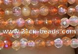 CTG1003 15.5 inches 2mm faceted round tiny red agate beads