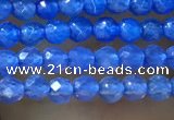 CTG1006 15.5 inches 2mm faceted round tiny blue agate beads
