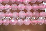 CTG1016 15.5 inches 2mm faceted round tiny rose quartz beads
