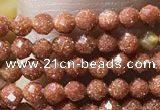 CTG1066 15.5 inches 2mm faceted round tiny goldstone beads