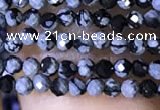 CTG1072 15.5 inches 2mm faceted round tiny snowflake obsidian beads