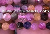 CTG1138 15.5 inches 3mm faceted round tiny tourmaline beads