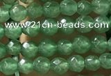 CTG1155 15.5 inches 3mm faceted round tiny green aventurine beads