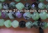 CTG1180 15.5 inches 3mm faceted round tiny ruby zoisite beads
