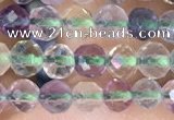CTG1540 15.5 inches 4mm faceted round fluorite beads wholesale