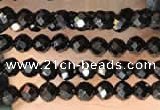 CTG2126 15 inches 2mm,3mm & 4mm faceted round black agate gemstone beads