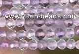 CTG2127 15 inches 2mm,3mm faceted round purple fluorite gemstone beads