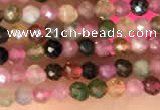 CTG2140 15 inches 2mm,3mm & 4mm faceted round natural tourmaline beads