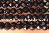 CTG2144 15 inches 2mm,3mm faceted round black spinel beads