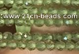 CTG2157 15 inches 2mm,3mm faceted round olive quartz gemstone beads