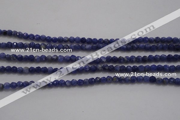CTG227 15.5 inches 3mm faceted round tiny sodalite gemstone beads