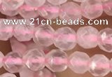 CTG2500 15.5 inches 4mm faceted round rose quartz beads