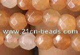 CTG2520 15.5 inches 4mm faceted round red aventurine beads