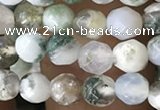 CTG2532 15.5 inches 4mm faceted round tree agate beads