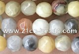 CTG2536 15.5 inches 4mm faceted round crazy lace agate beads