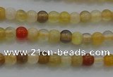 CTG263 15.5 inches 3mm round tiny yellow botswana agate beads wholesale