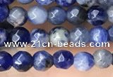 CTG3573 15.5 inches 4mm faceted round sodalite beads wholesale