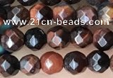CTG3589 15.5 inches 4mm faceted round red tiger eye beads