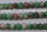 CTG451 15.5 inches 3mm round tiny dyed rain flower stone beads