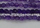 CTG553 15.5 inches 4mm faceted round tiny amethyst beads