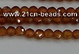 CTG554 15.5 inches 4mm faceted round tiny orange garnet beads