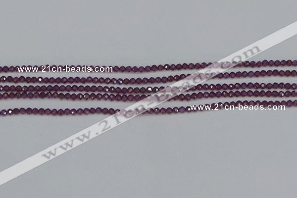 CTG619 15.5 inches 2mm faceted round Indian purple garnet beads