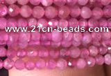 CTG705 15.5 inches 2mm faceted round tiny pink tourmaline beads