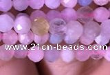 CTG712 15.5 inches 4mm faceted round tiny morganite beads
